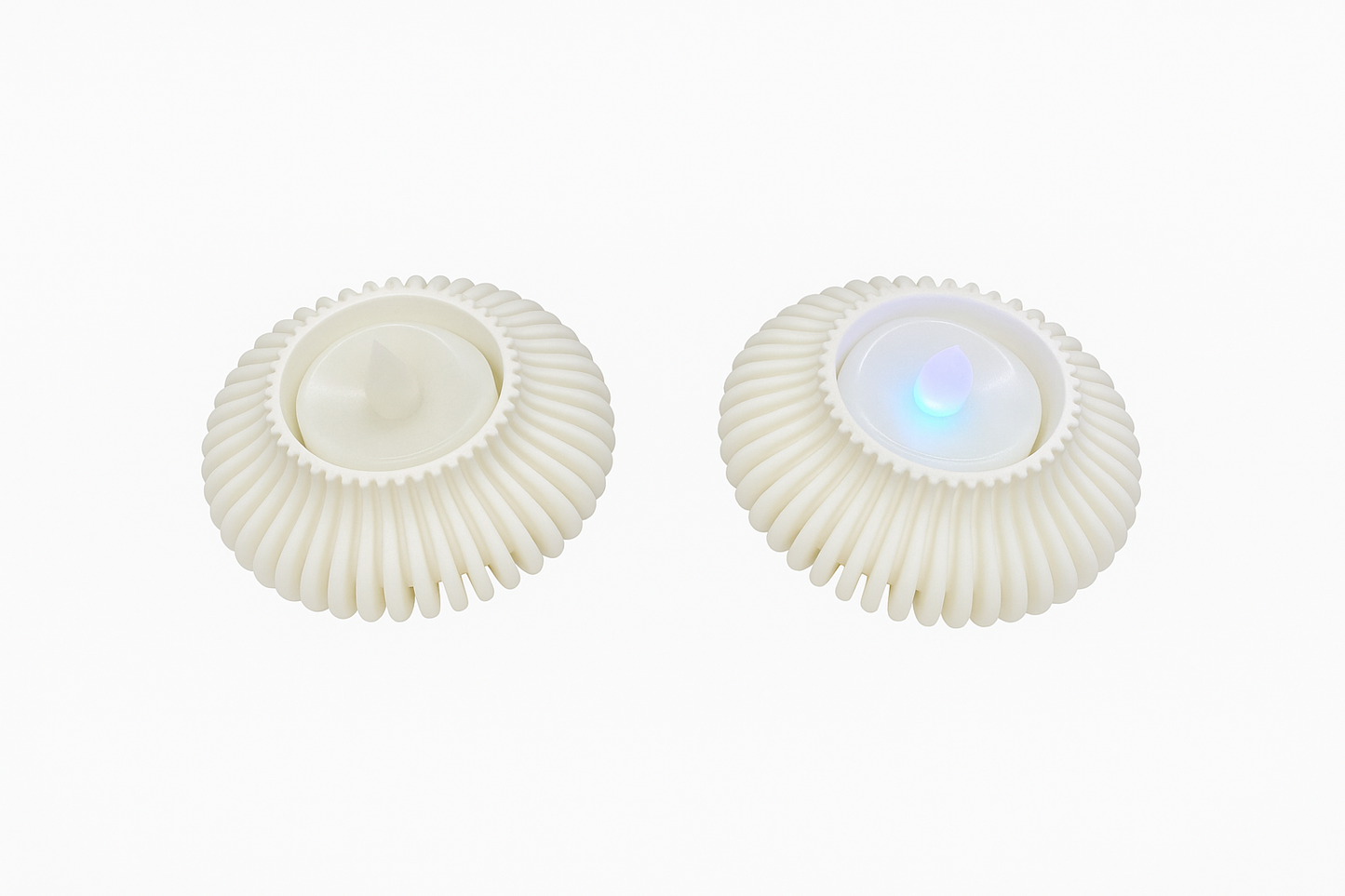 Ripple Gradient Tealight LED Candle Holders - Set of 2 - Flickering Flame Nightlights