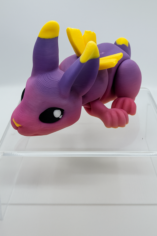 Articulated Fairy Bunny Figurine – 3D Printed Articulated Fantasy Rabbit Toy with Wings