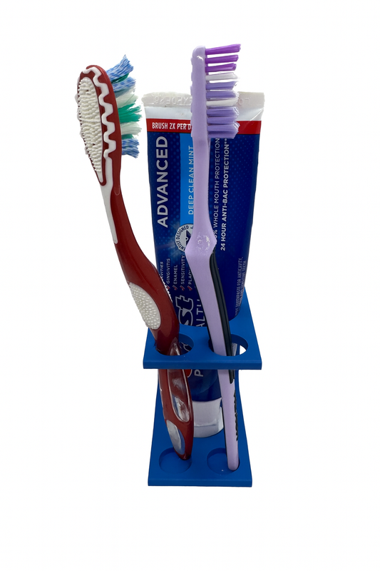 Compact 2-Toothbrush & Toothpaste Holder – 3D Printed Bathroom Organizer