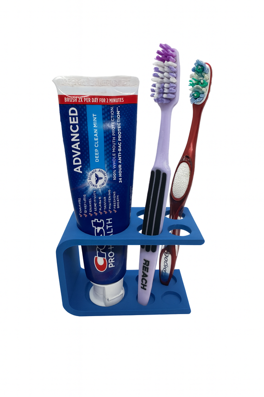 4-Toothbrush & Toothpaste Holder – 3D Printed Bathroom Counter Organizer