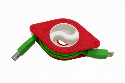 Retractable USB Cable Organizer: Ergonomic Cord Winder for Travel & Desk
