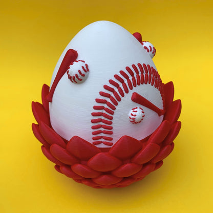 Baseball Dragon with Egg – Articulated Fantasy Figurine – Sports Fan Collectible – Unique Dragon Lover Gift