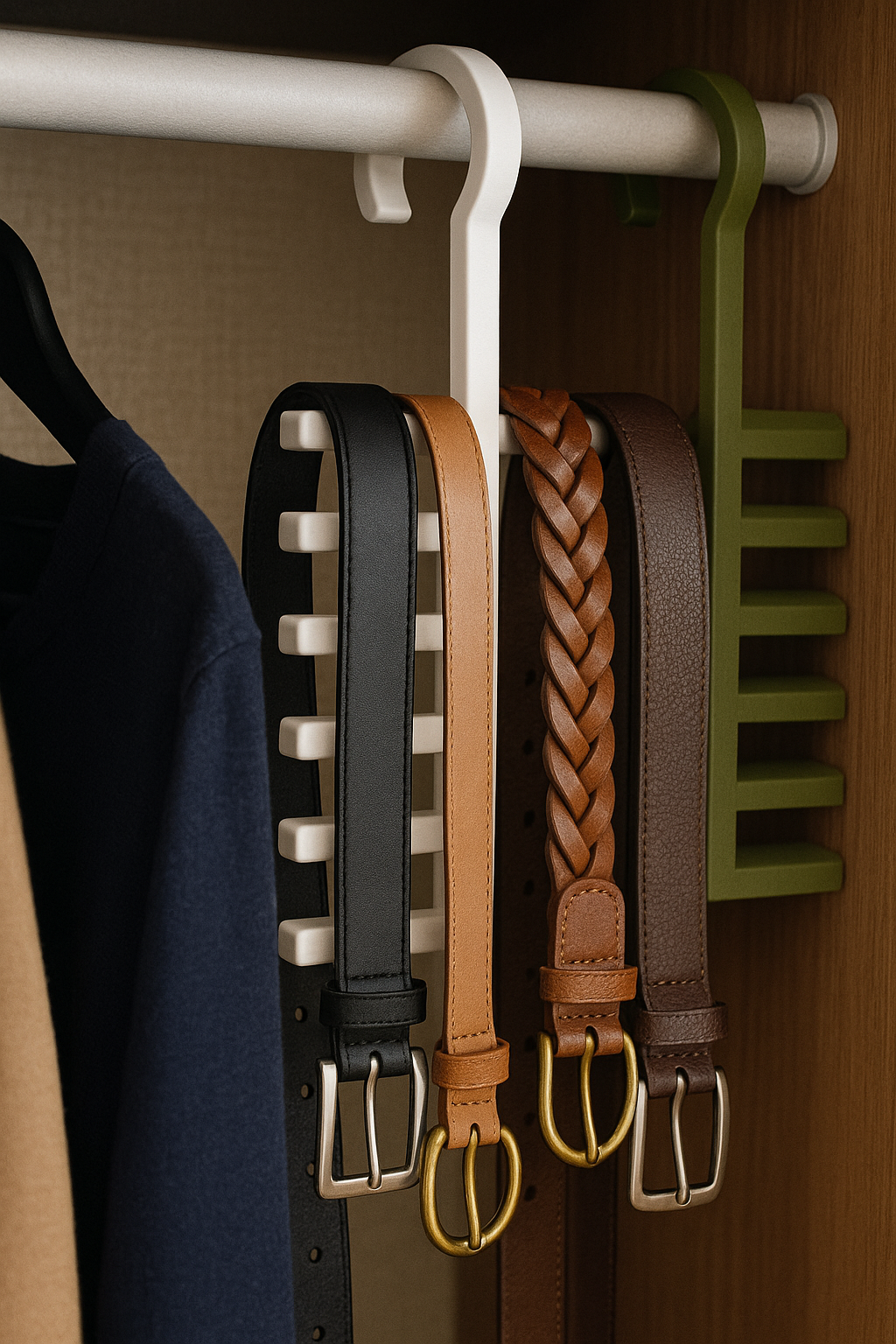 Over-the-Rod Closet Organizer: Belt, Jewelry, Scarf Hanger