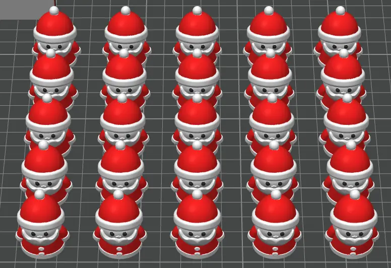 Rows of Santa Claus on a grid