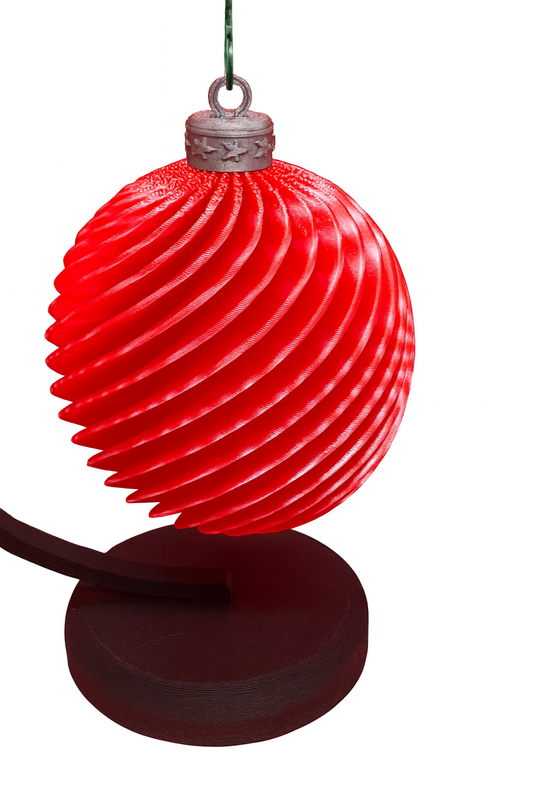 Elegant 3D Printed Spiral Christmas Ornament Ball – Modern Holiday Decoration, Lightweight Tree Ornament, Unique Gift Idea